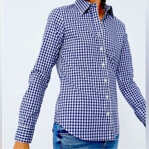 NWT - UNTUCKit Belleza Blue Gingham Button Down Shirt - Size 6